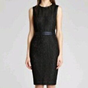 Reiss Alexandra Navy Blue Sleeveless Lace Career Wear to Work Sheath Dre…